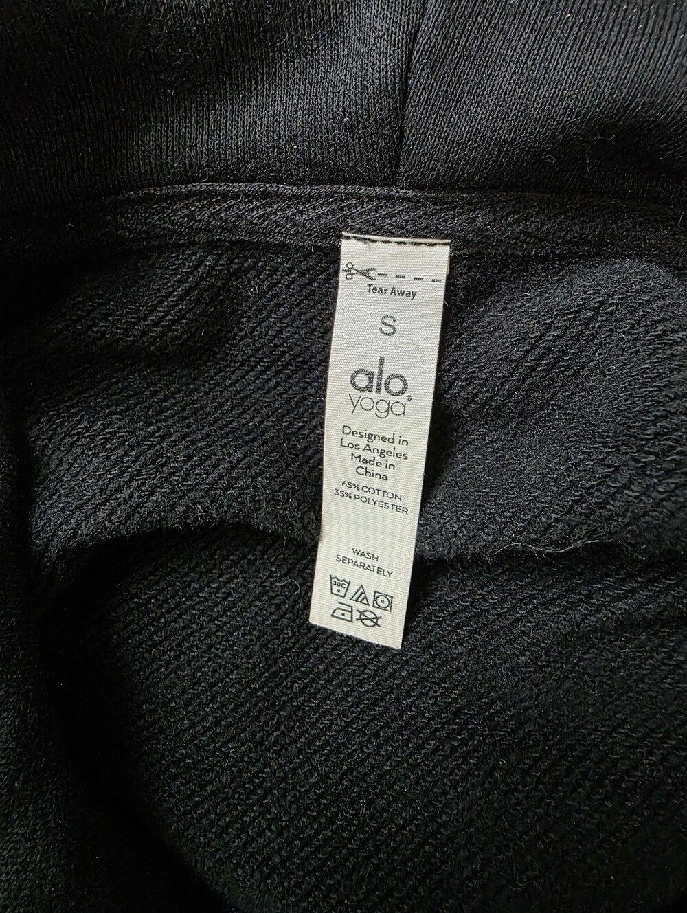 ALO Yoga Refresh Stadium Half Zip Hoodie Black Women's Size Small - Picture 4 of 5